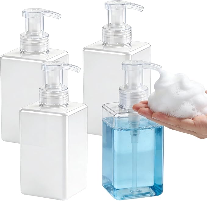 Foaming Soap Dispenser 15oz/450ml Clear Empty Foam Soap Dispensers, Square by TMLECE-Self-BeautyJourney