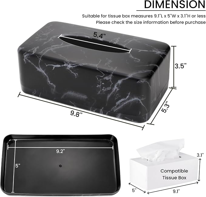 Tissue Box Holder, Rectangular Napkin Dispenser Box Cover, Restaurant - Image 2