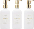 HOMCDALY Shampoo and Conditioner Dispenser, 21oz 3-Pack Refillable Pump Bottles by HOME