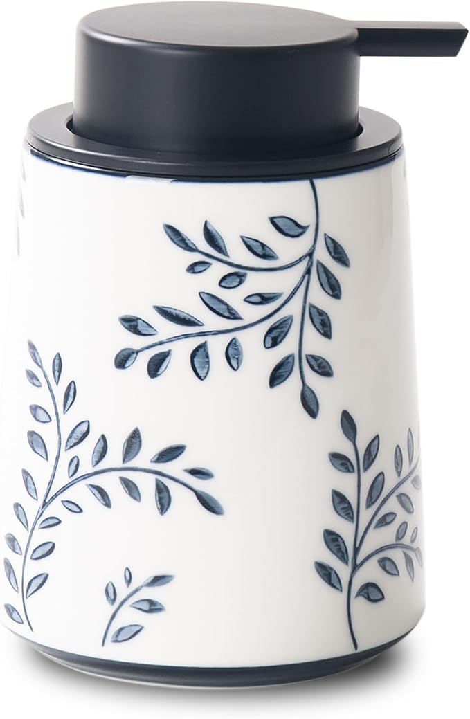 Hand Soap Dispenser for Bathroom, Ceramic Lotion Dispenser, Chinoiserie by Magclay
