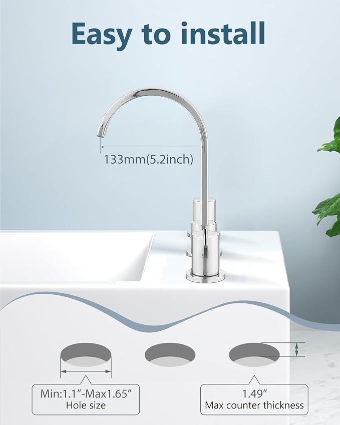 Aolemi Bathroom Faucets 3 Hole, 8 Inch Widespread Waterfall Bathroom Sink Faucet - Image 9