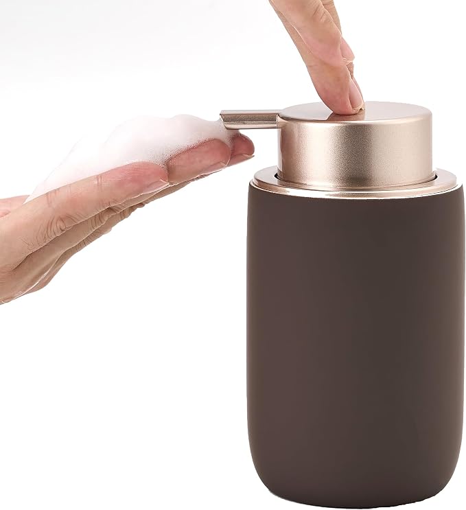 Foaming Soap Dispenser with Plastic Pump, 12oz Foam Dispenser Bathroom by GIRLUFO