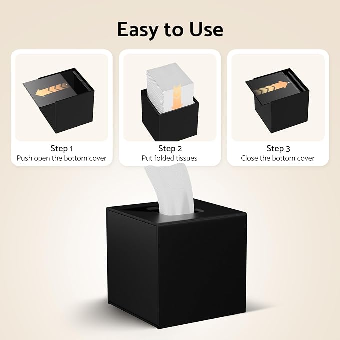 HIIMIEI Tissue Box Cover, Acrylic Tissue Holder Napkin Dispenser - Image 5