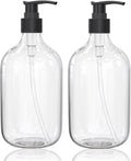 17 Ounce Clear Plastic Pump Bottle Dispenser, Refillable Empty Bottle Container by BallHull