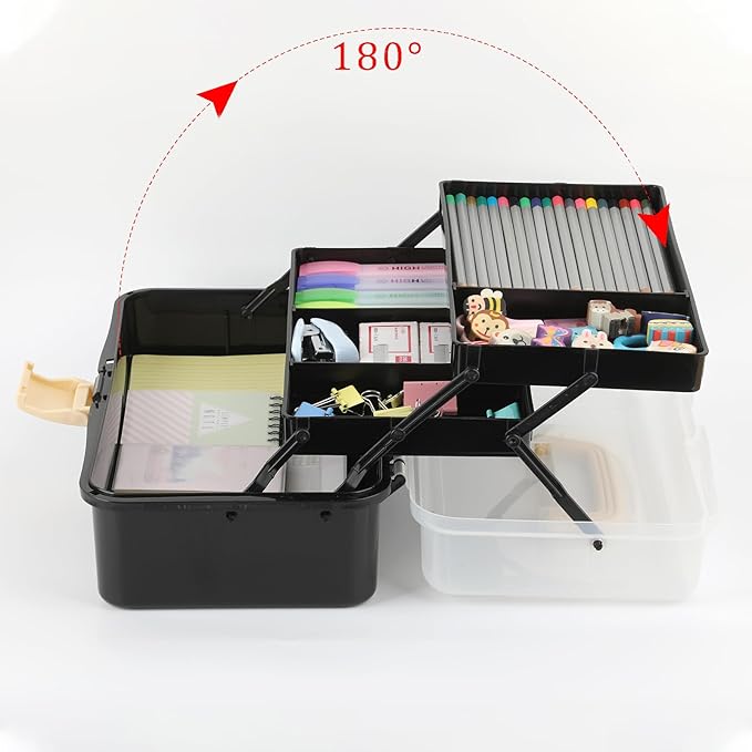 BTSKY 3-Layer Plastic Dividing Storage Box Craft Organizer - Image 2