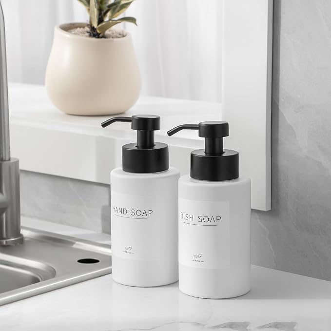 Foaming Soap Dispenser Set, 12 Oz Glass Hand Soap Dispenser - Image 2
