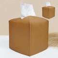 HOMOTEK 2 Pack Tissue Box Cover, Square PU Leather Tissue Holder, Decorative by HOMOTEK