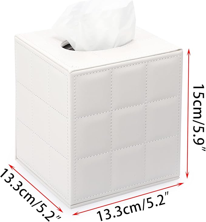 Sumnacon Square Leather Tissue Box Cover - Image 3