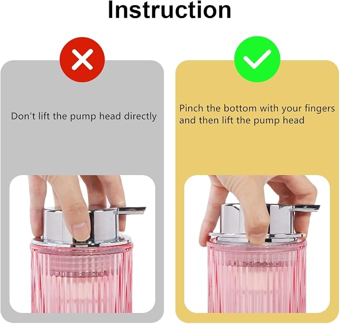 Foaming Soap Dispenser, 12 Oz Pink Glass Foam Hand Soap Dispenser, Refillable - Image 4
