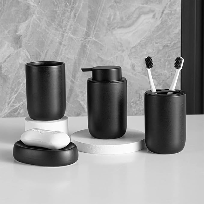Hand Soap Dispenser for Bathroom Decro, Ceramic Liquid Pump Bottles Refillable - Image 2