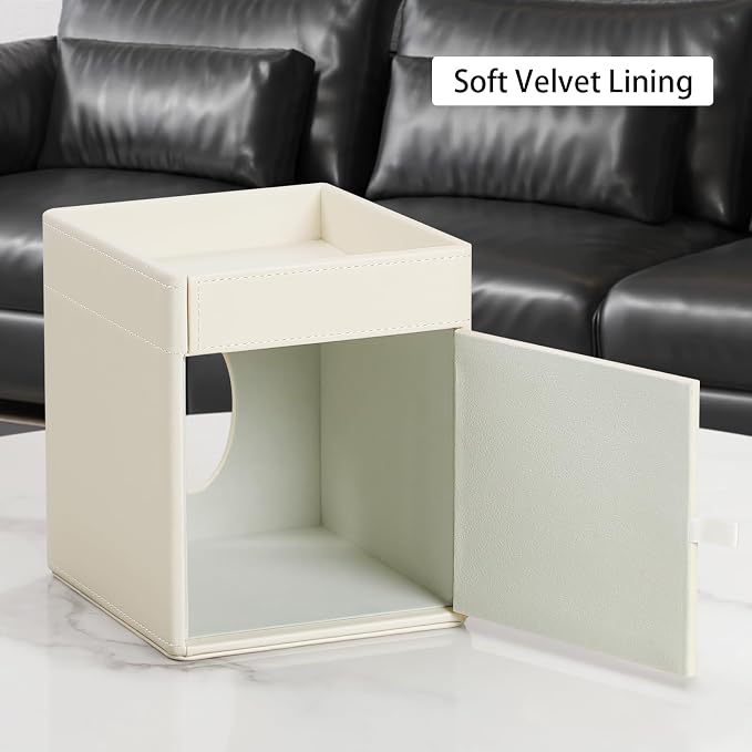 Tissue Box Cover, PU Leather Square Tissue Box Holder - Image 4