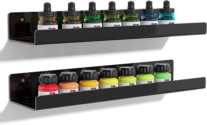 upsimples Acrylic Shelves for Wall Decor, Living Room, Floating Bookshelves for by upsimples