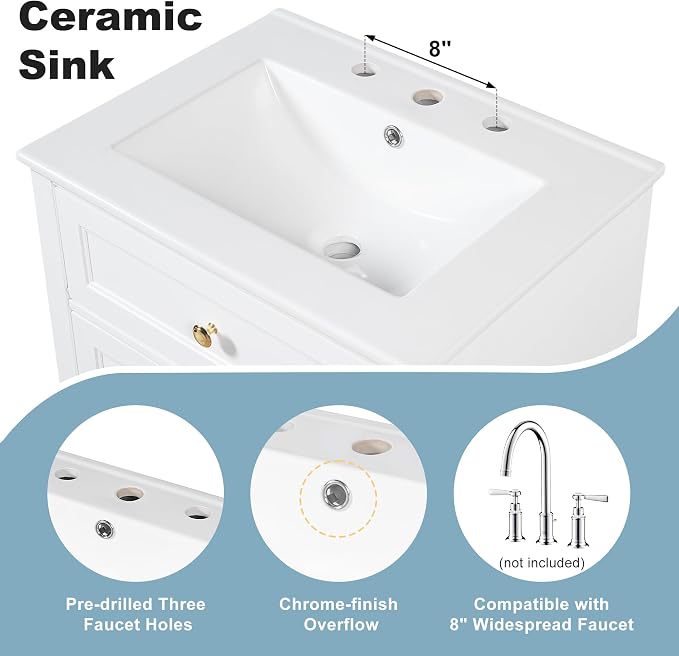 Harper & Bright Designs 24" Bathroom Vanity - Image 7