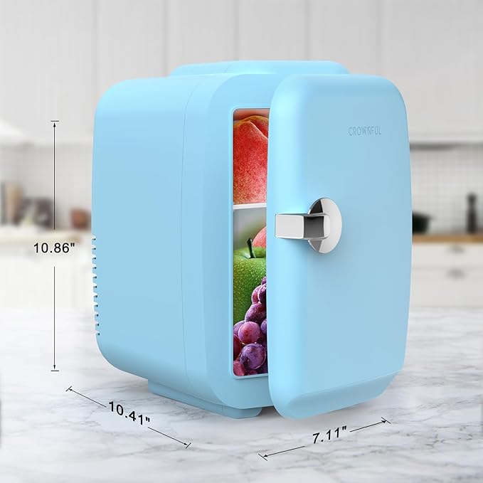 CROWNFUL Mini Fridge, 4 Liter/6 Can Portable Cooler and Warmer Personal Fridge - Image 6