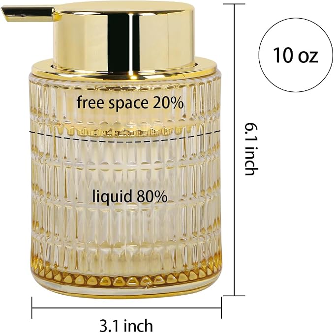 Foaming Soap Dispenser, Amber Glass Foam Soap Dispenser - Image 6