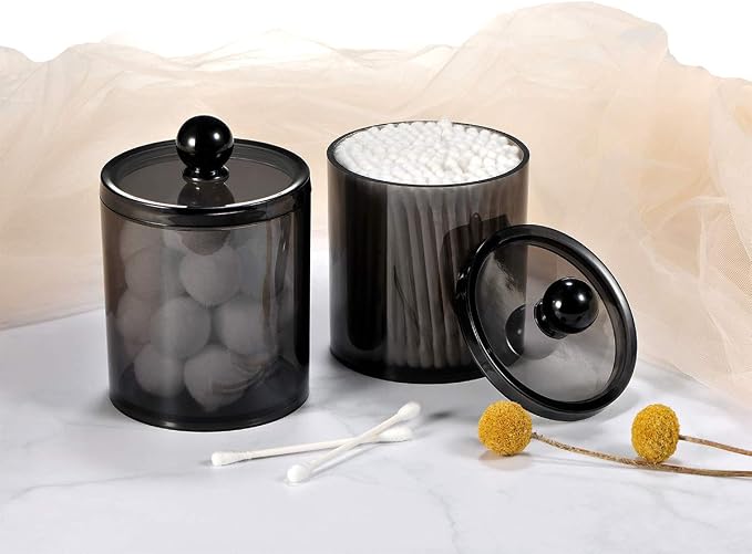 SheeChung 2-Pack Qtip Holder, Bathroom Jars - Image 6
