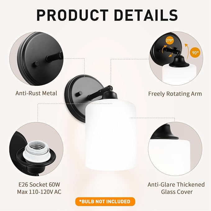 Wall Sconces Set of Two Bathroom Light Fixtures - Image 2