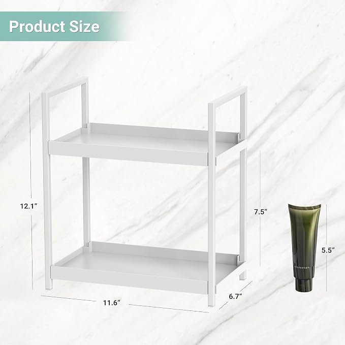 Bathroom Organizer Countertop, 2 Tier Counter Storage Shelf - Image 3