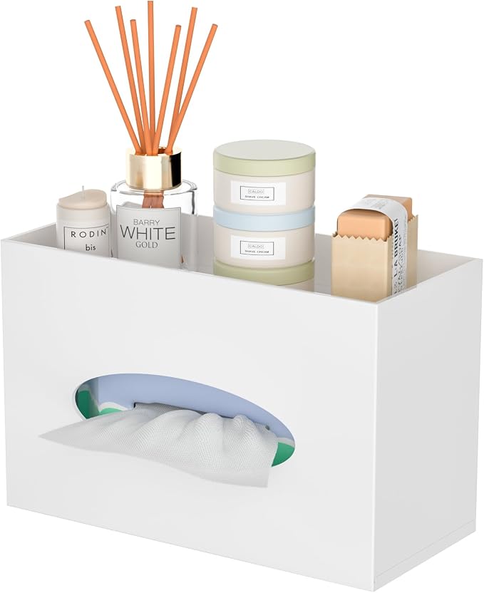 White Acrylic Tissue Box Cover Rectangular, Acrylic Tissue Dispenser by Hongtuocb