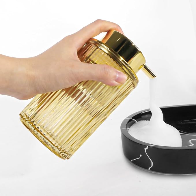 Foaming Soap Dispenser, 12 Oz Amber Glass Foam Hand Soap Dispenser, Refillable - Image 5