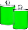 Green Qtip Holder Organizer Dispenser Cotton Swabs Cans Plastic Jars by SHJI