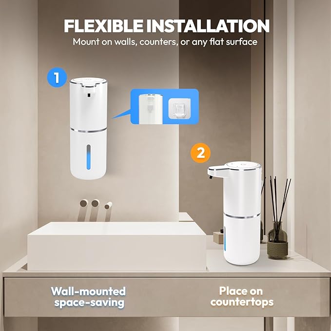 2 Pack Automatic Soap Dispenser Touchless, Liquid Hand Soap Dispenser 12.8oz - Image 5