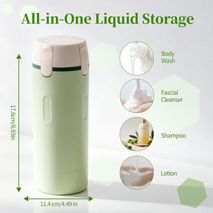 4 in 1 Travel Dispenser, 4 Pack 30ML Travel Bottles - Image 2