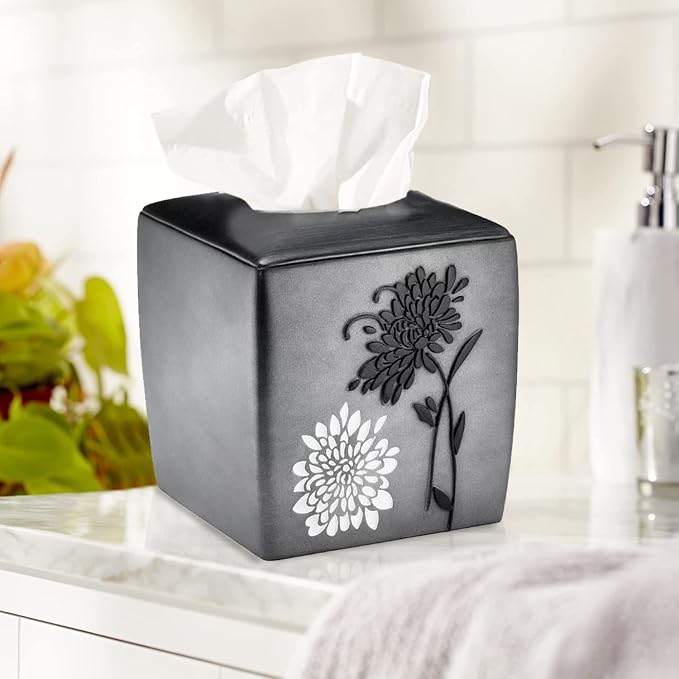 Zahari Home 2pc Erica Bathroom Decor Set Waste Basket - Image 3