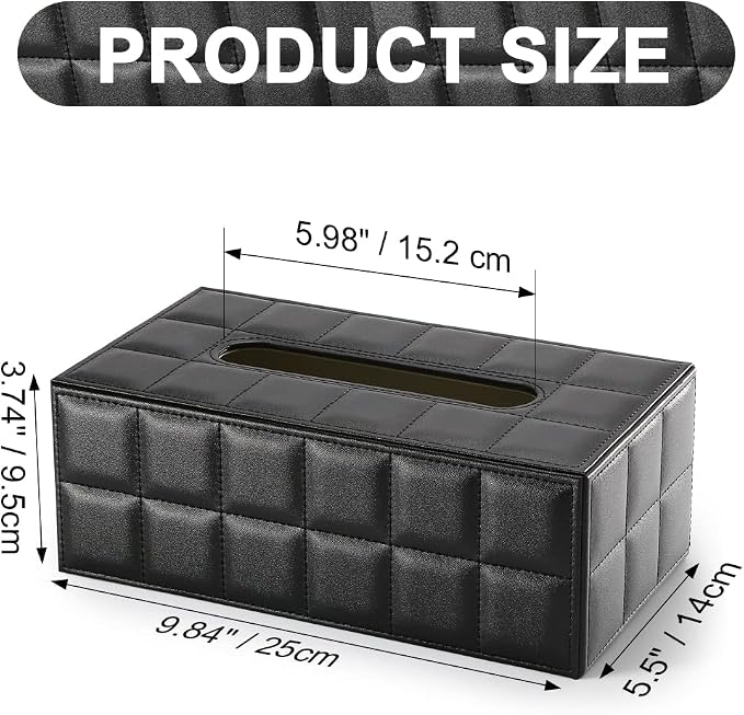 KINGFOM Rectangular Tissue Box Cover, Imitation Suede PU Leather Tissue Box - Image 2