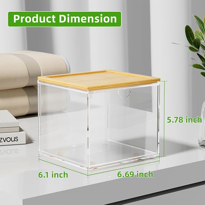 VITVITI Drawer Disposable Face Towel Holder Box, Acrylic Facial Towel Container - Image 6