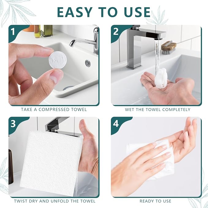 200 Pieces Compressed Towels Portable Disposable Mini Compressed Coin Tissue - Image 4