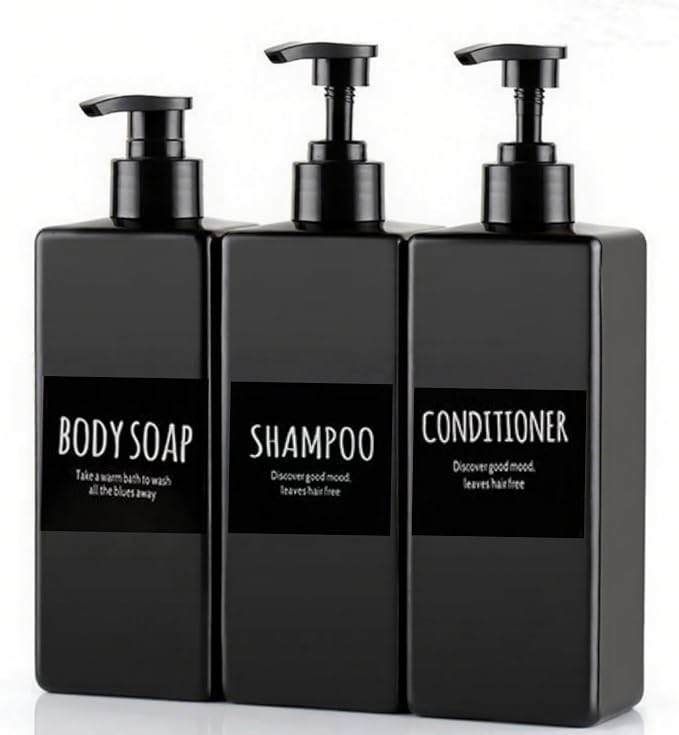 Shampoo and Conditioner Dispenser Set, 500ml Soap Dispenser 16.9oz Shower by Unknown