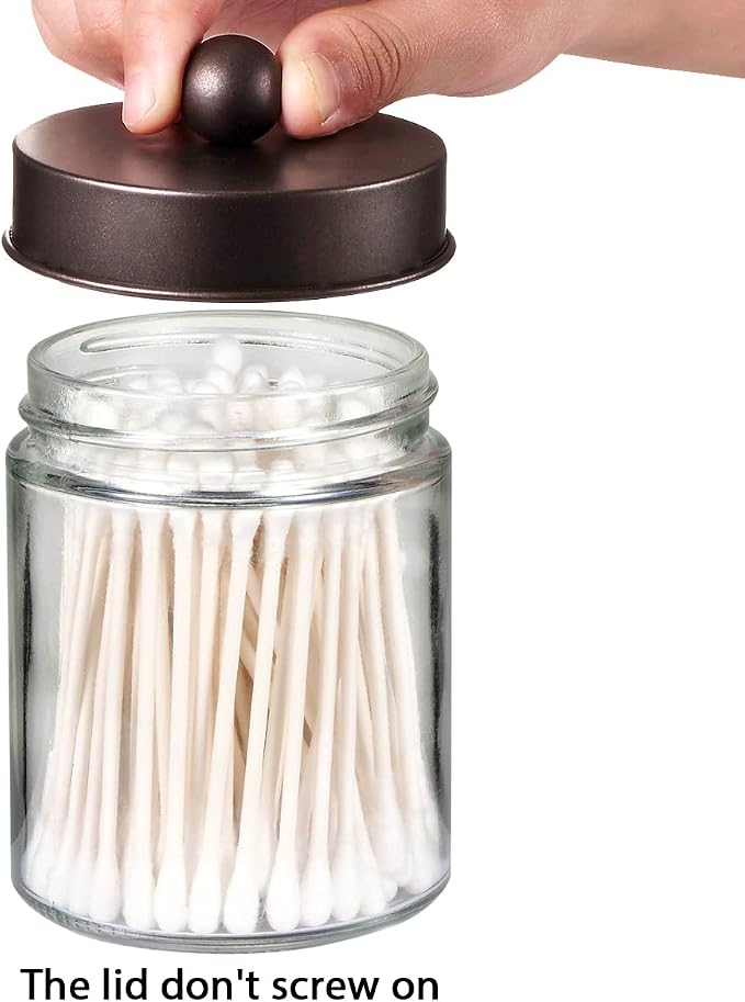 Amolliar 4Pc Apothecary Jars Bathroom Vanity Storage Organizer Set -Countertop - Image 4