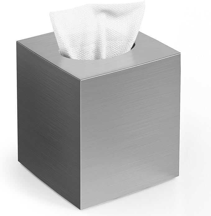 Tissue Box Cover, Square Modern Facial Acrylic Tissue Holder Napkin Dispenser by Chintu
