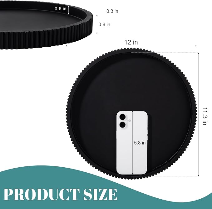 Silicone Bathroom Tray Round Kitchen Counter Organizer Decorative Vanity - Image 6