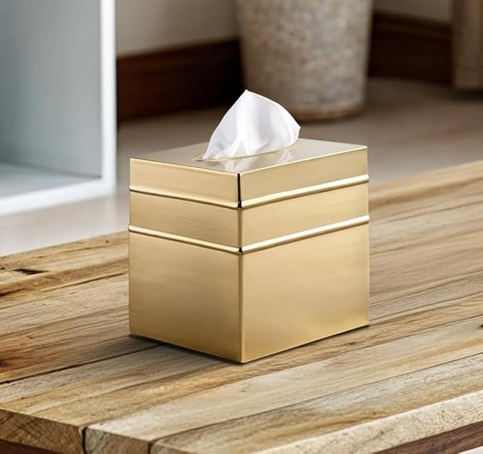 Monarch Abode Tissue Box Cover Square – Handcrafted Border Embossed Brushed - Image 7