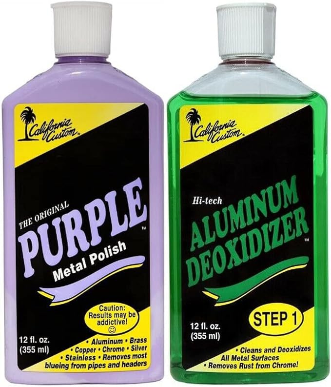 – Purple Metal Polish & Aluminum Deoxidizer Kit, No Silicone, Body Shop Safe by CaliforniaCustomProductsInc