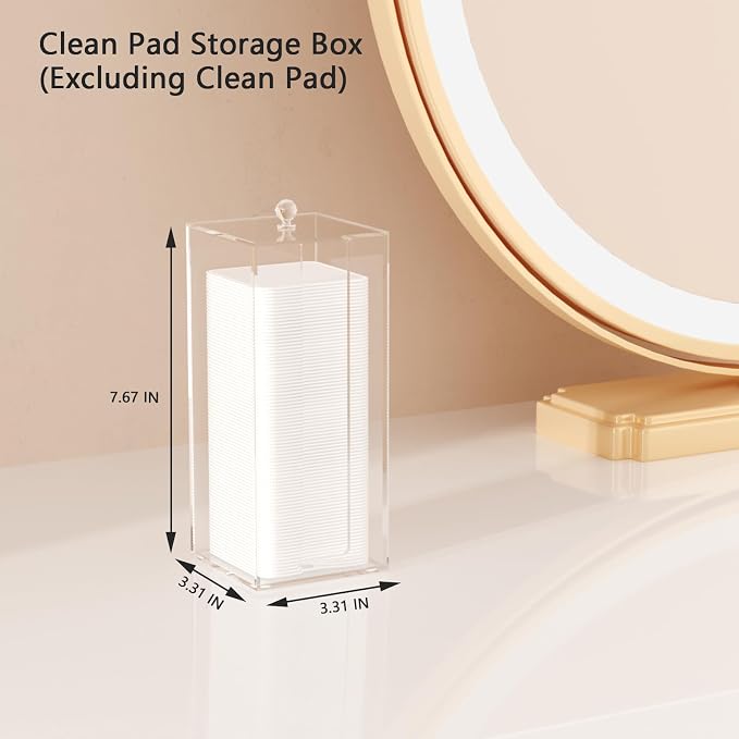 Acrylic Clean Pad Storage Box for Clean Skin Club, Cotton Pad Dispenser - Image 4