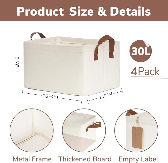 CHICVITA Closet Storage Bins Storage Baskets - Image 4