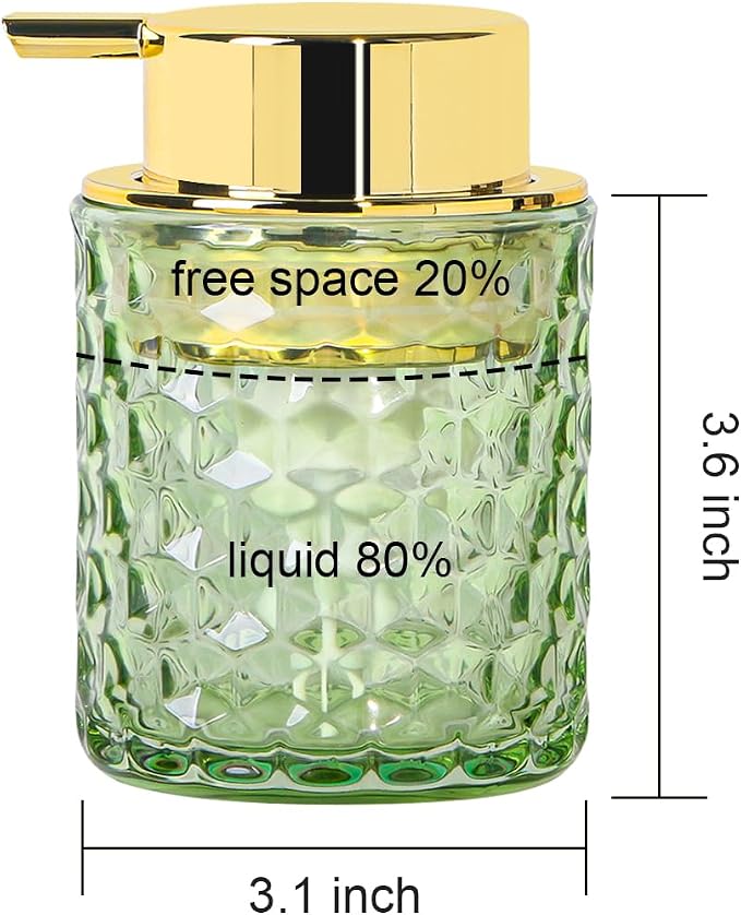 Green Foaming Soap Dispenser, Glass Soap Dispenser - Image 7