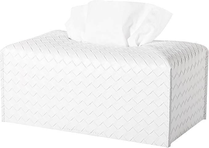 Tissue Box Cover PU Leather Tissue Holder Square Facial Tissue Case Facial by zoocatia