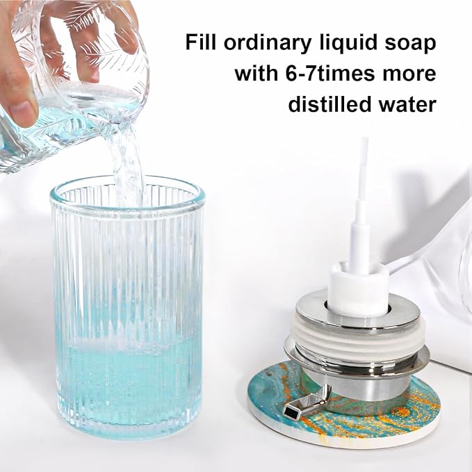 Foaming Soap Dispenser, 12 Oz Thick Glass Foam Hand Soap Dispenser, Refillable - Image 3