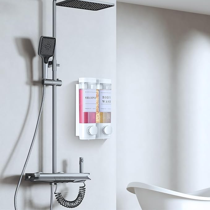 Shampoo and Conditioner Dispenser Bathroom Shower Soap Dispenser Wall Mounted - Image 8