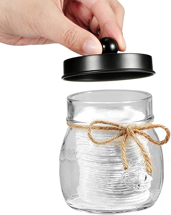 Amolliar Mason Jar Bathroom Accessories Set 4 Pcs -Lotion Soap Dispenser & 2 - Image 3