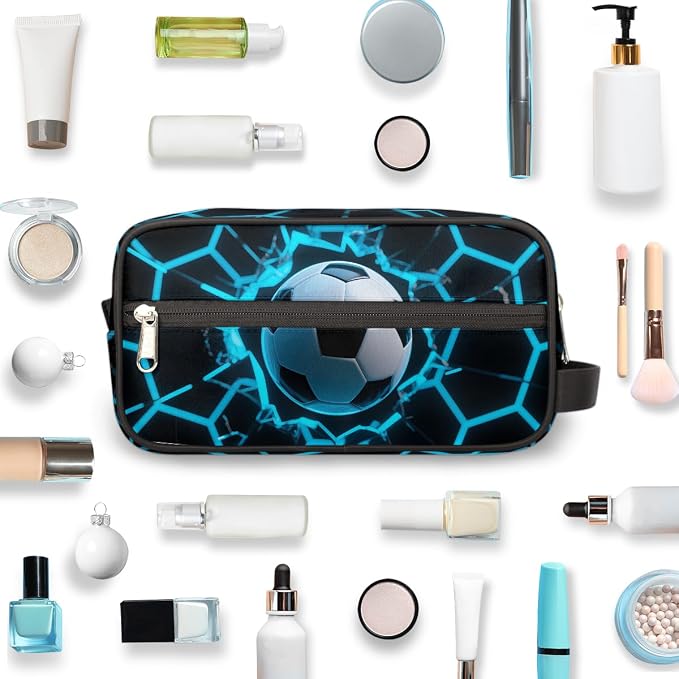 Futuristic Style Soccer Ball Kids Toiletry Bag - Image 5