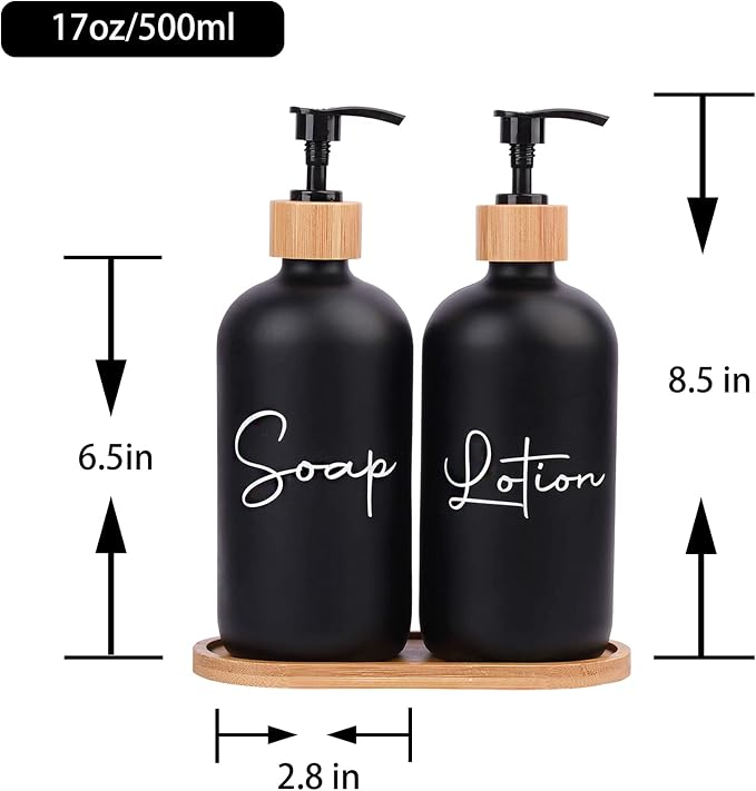 17 oz Hand Soap Dispenser Empty Glass Lotion Pump Bottles, Refillable Liquid - Image 6