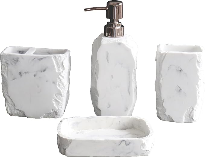 Hymmah Marble Bathroom Accessories Set, Marble Design Toothbrush Holder by Hymmah