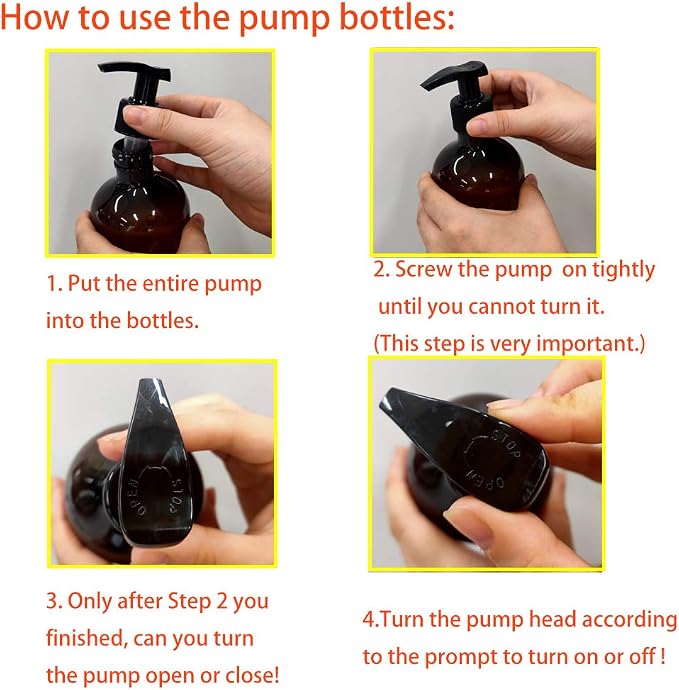 4 Pack 16 OZ Empty Plastic Pump Lotion Bottles - Image 2