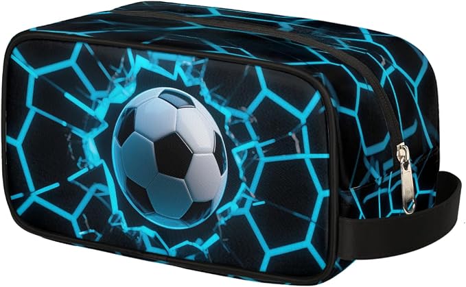 Futuristic Style Soccer Ball Kids Toiletry Bag by Unknown