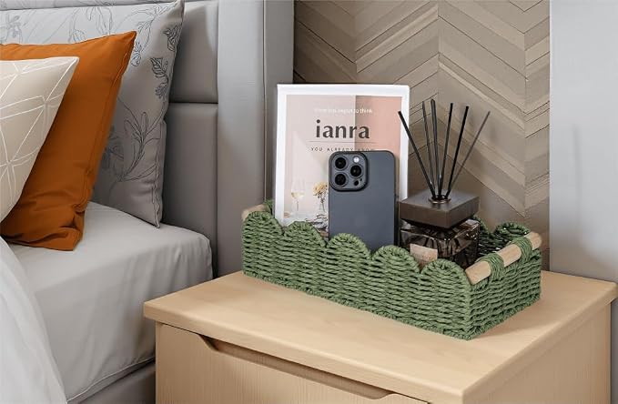 CubesLand Toilet Paper Storage Basket, Scalloped Edge Shelves Basket - Image 7